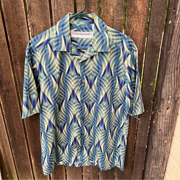 Jhane Barnes Men’s Platinum Collection Geometric Abstract Short Sleeve Shirt - Picture 5 of 10